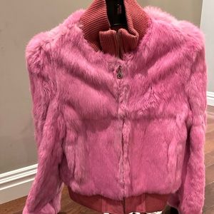 Pink rabbit fur jacket